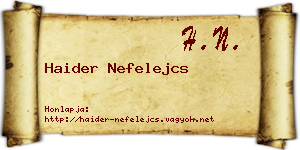 Haider Nefelejcs névjegykártya